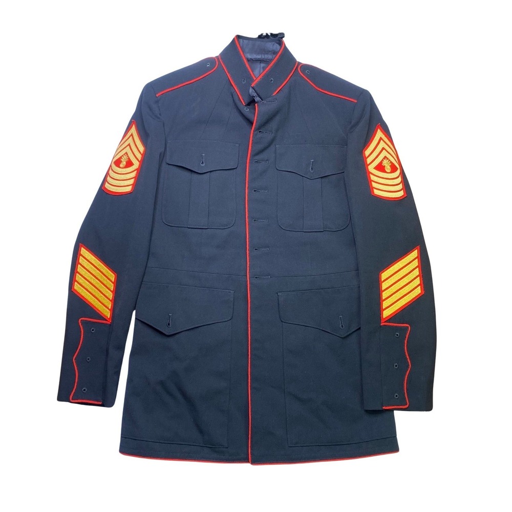 Vintage 70s USMC US‎ Marines Corps military dress jacket coat